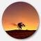 Designart - Solitary Tree in Namib Desert' African Landscape Metal Circle Wall Art